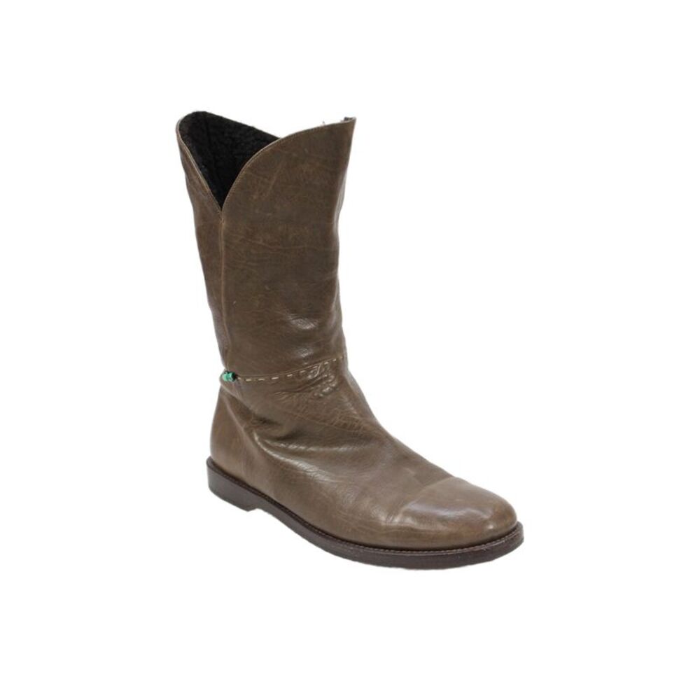 Henry Beguelin Womens Leather Mid Calf Boots Brown Size 7
